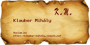 Klauber Mihály névjegykártya